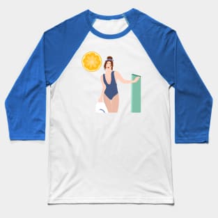 Woman at the beach 12 Baseball T-Shirt